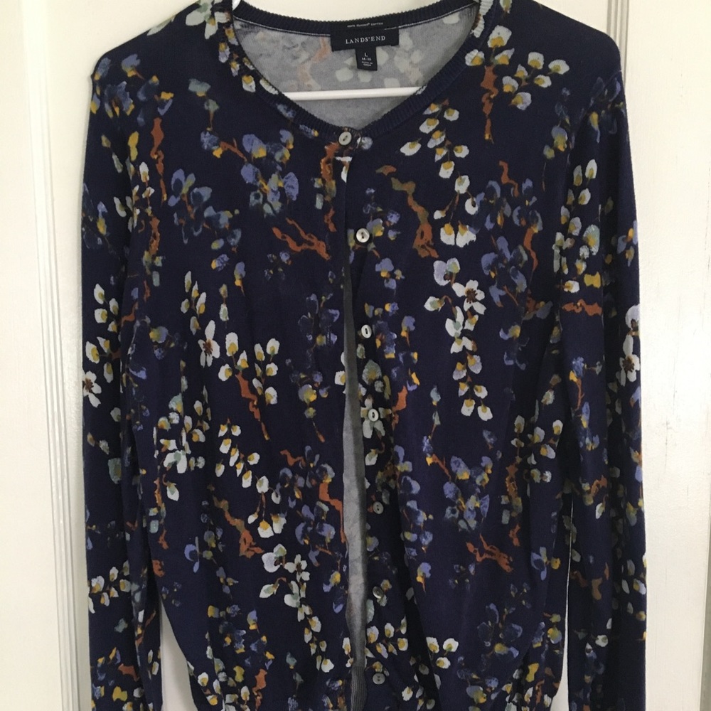 Floral Lands’ End cardigan